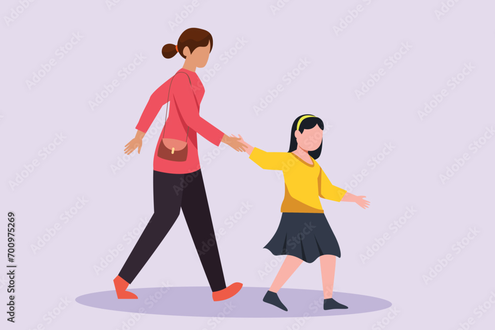 Family and children spending time together. Walking family concept. Colored flat vector illustration isolated. Family and children spending time together. Walking family concept. Colored flat vector illustration isolated.