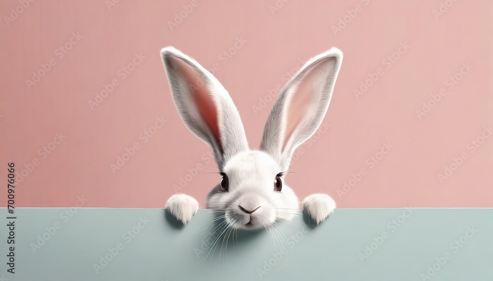 Easter Day - Cute Easter Bunny with Colorful Easter Eggs - Background with Space for Copy Easter Day - Cute Easter Bunny with Colorful Easter Eggs - Background with Space for Copy