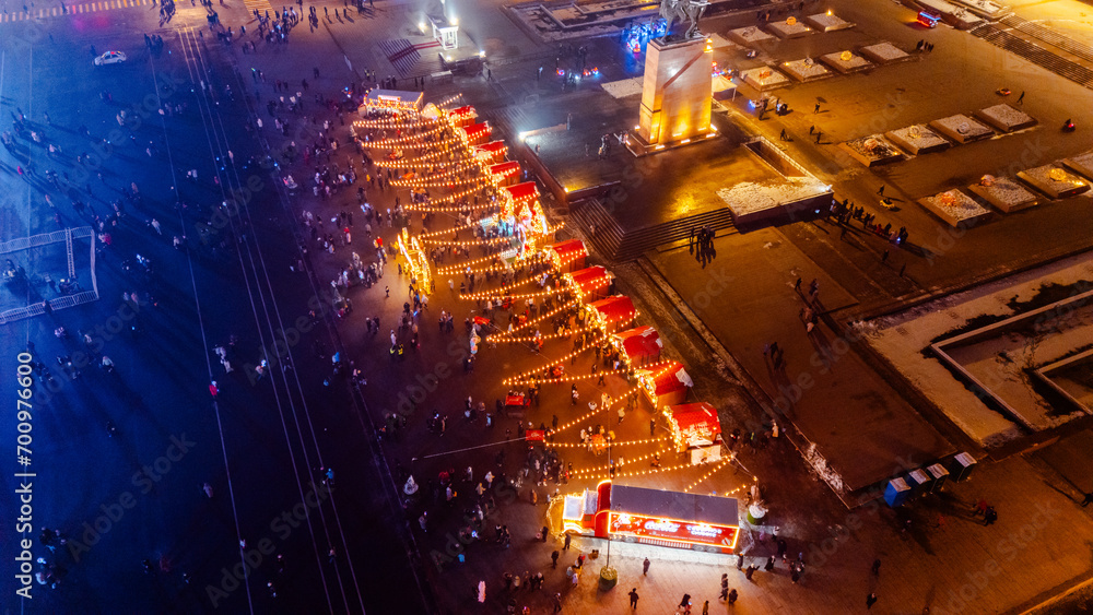 Bishkek, Kyrgyzstan - December 30, 2023: Coca-Cola Food trucks with