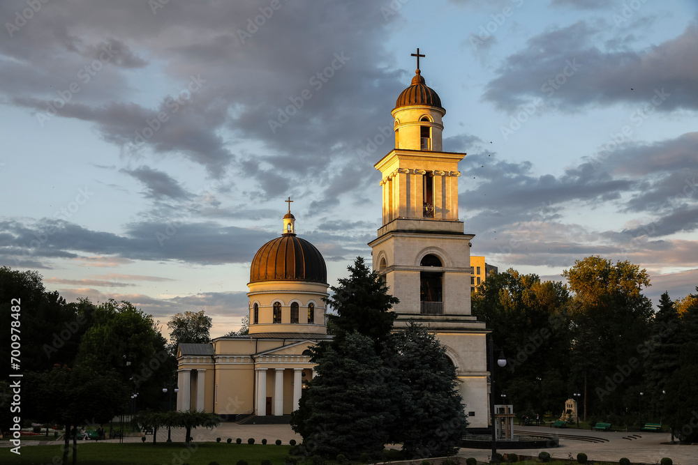 Cathedral of Christ's Nativity, the main cathedral of the Moldovan Orthodox Church in Central Chisinau, Moldova.
