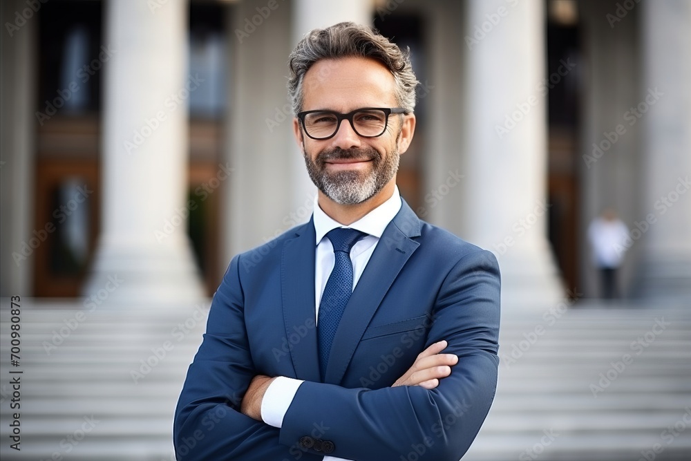portrait of a handsome middle aged businessman with eyeglasses and suit portrait of a handsome middle aged businessman with eyeglasses and suit