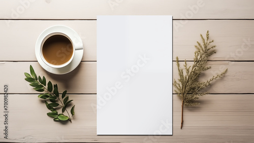Clean White Wood Table Mockup