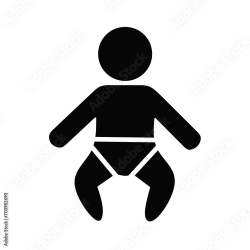 baby icon vector on white background