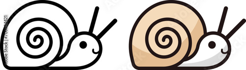 funny cartoon snail with a spiral shell vector logo