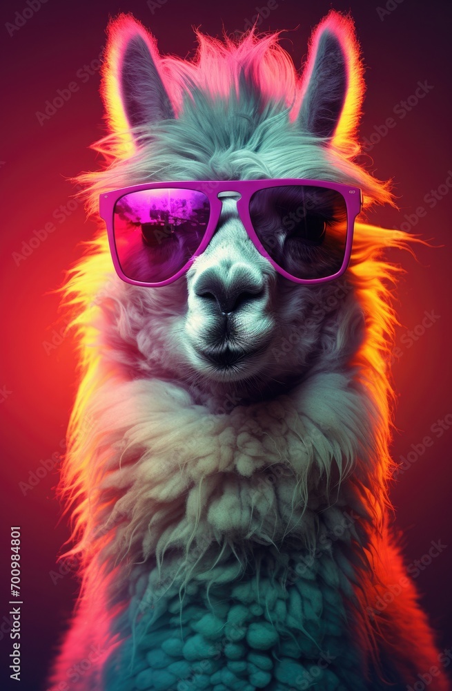 Llama in Stylish Sunglasses