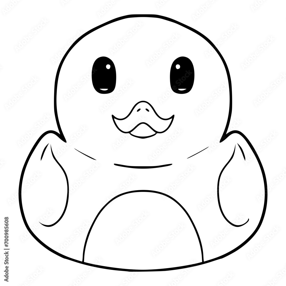 rubber duck illustration hand drawn outline sketch vector rubber duck illustration hand drawn outline sketch vector
