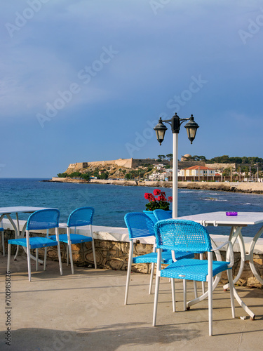 View towards the Venetian Fortezza Castle  City of Rethymno  Rethymno Region  Crete  Greece