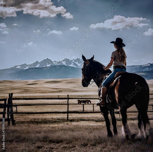 horse and rider in Montana