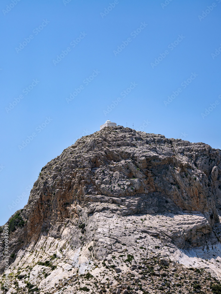 View towards the Church of Agios Ioannis, Naxos Island, Cyclades, Greece