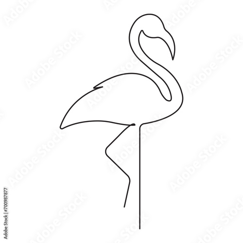 Continuous single-line art of beautiful flamingo