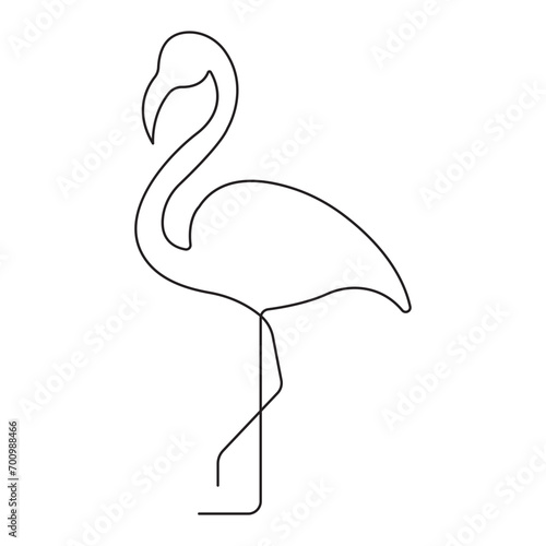 Continuous single-line art of beautiful flamingo