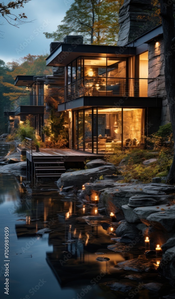a luxury nordic home with at dawn a luxury nordic home with at dawn