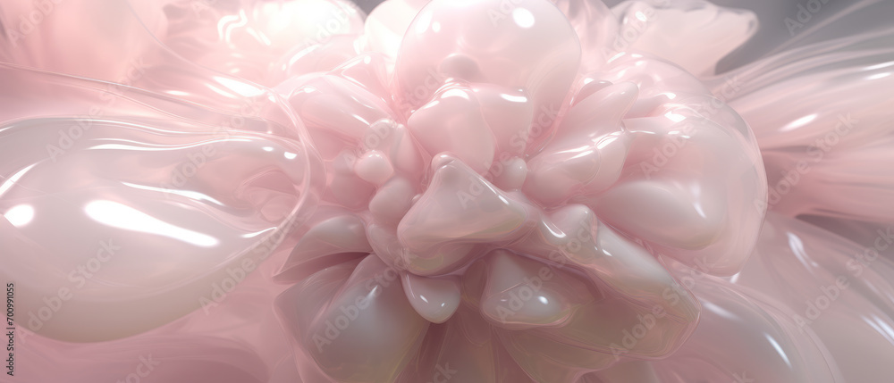 Abstract 3D structure with a delicate pink hue.