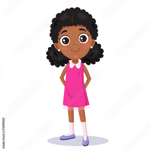 Cute cartoon african girl character
