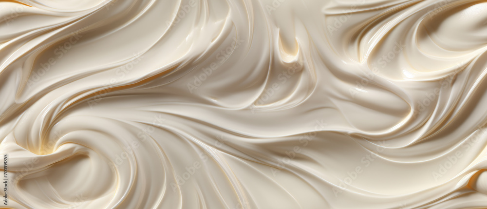 Obraz premium Close-up of a creamy white dessert swirl.