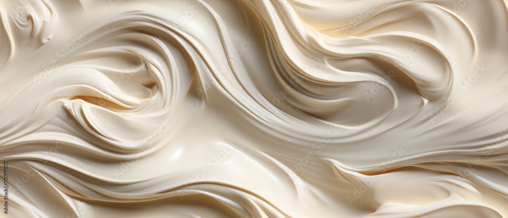 Close-up of a creamy white dessert swirl. Close-up of a creamy white dessert swirl.