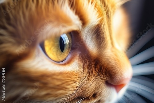 Macro photo of cat with beautiful eyes