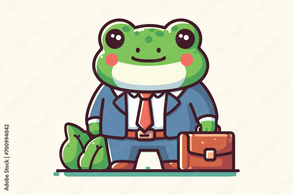 Obraz premium Illustration Frog Businessman Employee