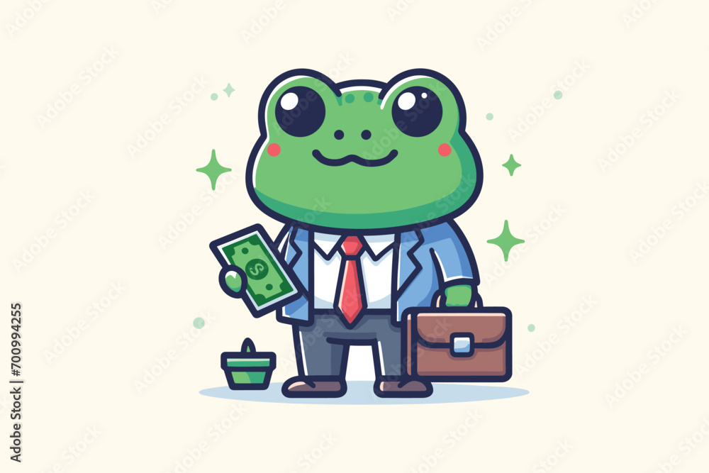 Illustration Frog Businessman Employee Illustration Frog Businessman Employee