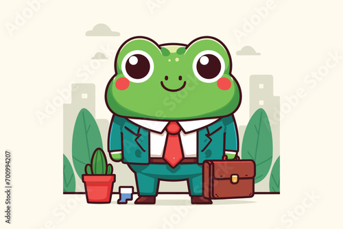Illustration Frog Businessman Employee