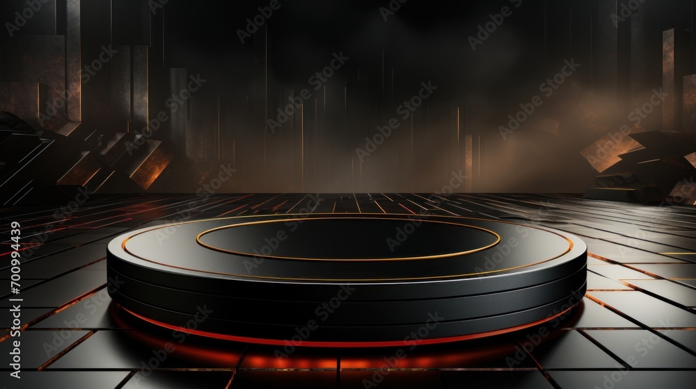 Obraz premium A circular podium in centre, studio lighting