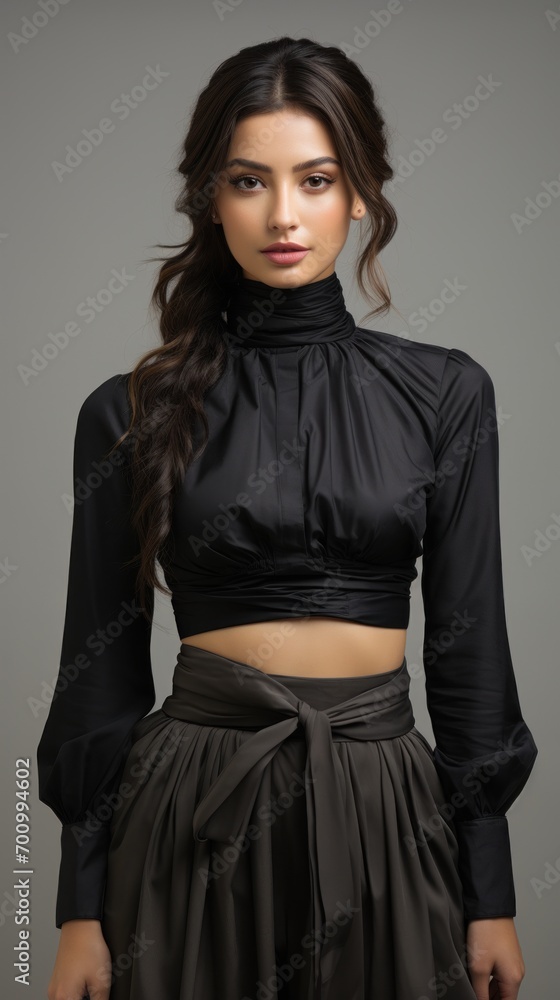 Full - body outfit including shoes of a young beautiful woman model Full - body outfit including shoes of a young beautiful woman model