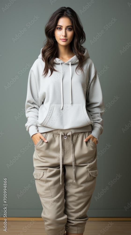 Full - body outfit including shoes of a young beautiful woman model Full - body outfit including shoes of a young beautiful woman model