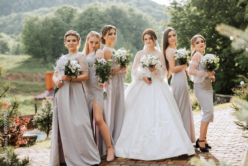 Photography Group portrait of the bride and bridesmaids