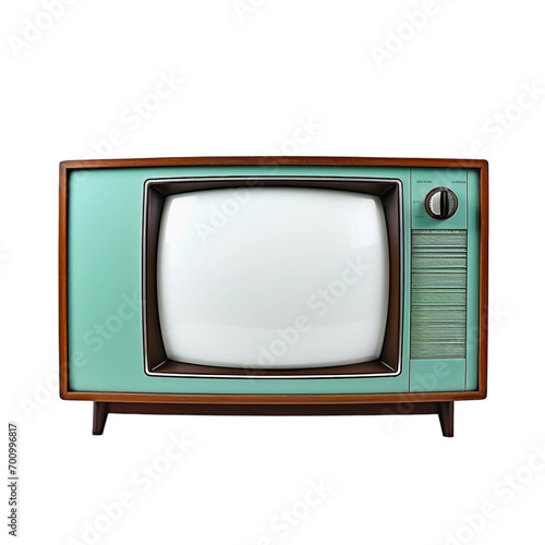 Retro Vintage Television Isolated Transparent, Generative AI