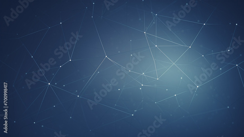 Synaptic Neural Network Dark Blue Banner. Network Connections in Futuristic Abstract Background. 