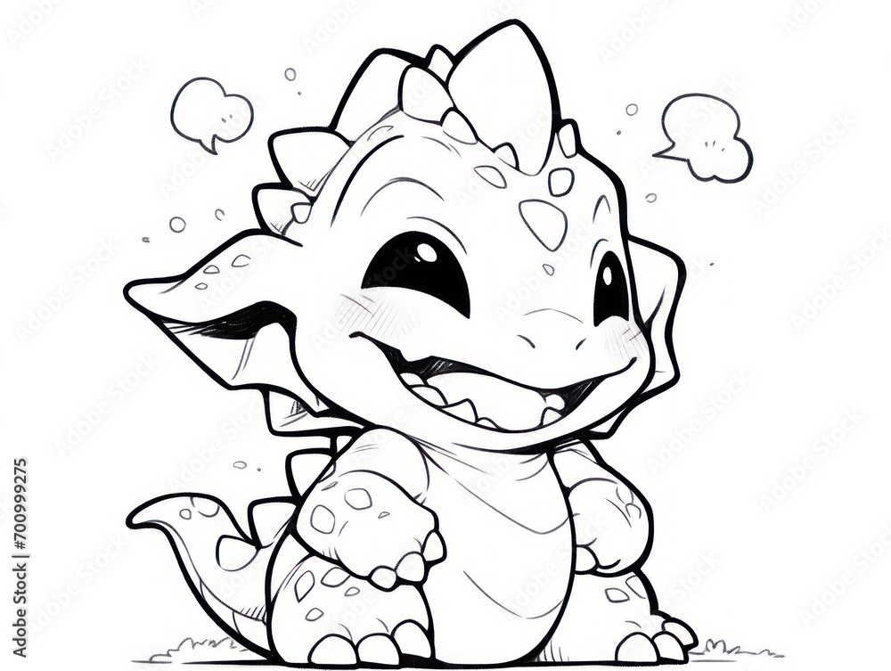 Fototapeta premium baby dinosaur.Coloring Book, Coloring pages