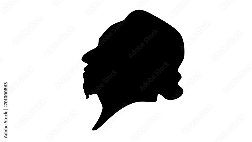 Moses Mendelssohn, black isolated silhouette
