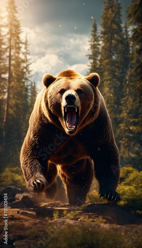 angry bear  cinematic  8k