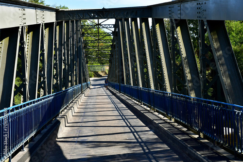 Lacave; France - october 7 2023 : steel bridge photo