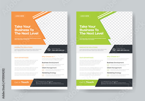 Corporate Business  Flyer template layout 2 color design concept in the template.