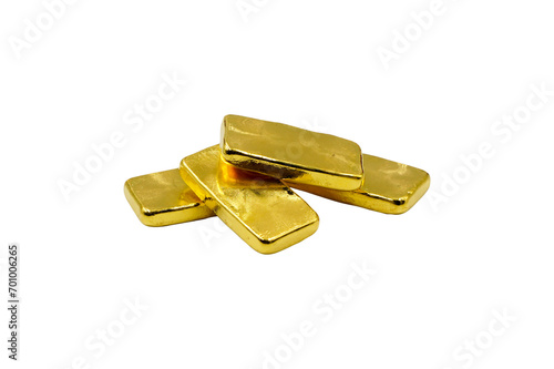 stack of pure Gold bars ingot isolated in png format represent business, investment and financial concept in png format photo