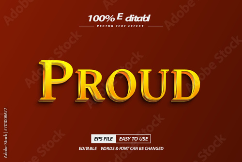 3d Proud gold text effect editable
