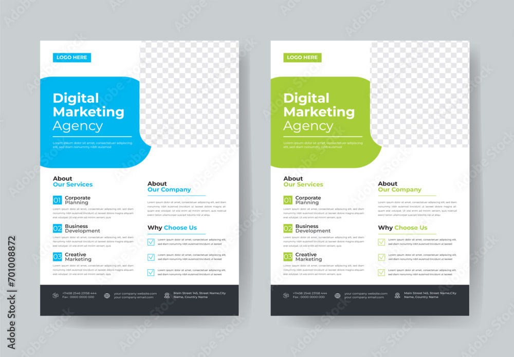 Business Flyer template layout 2 color design concept in the template. Business Flyer template layout 2 color design concept in the template.