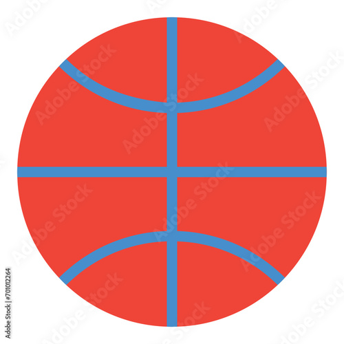 basketball icon or logo illustration flat color style