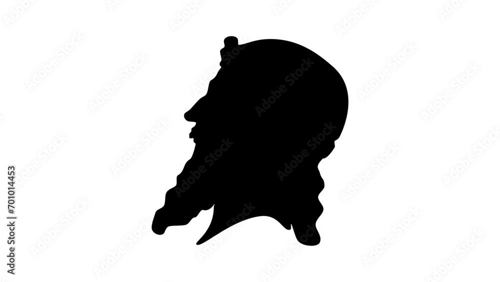 King Alfred the Great, black isolated silhouette