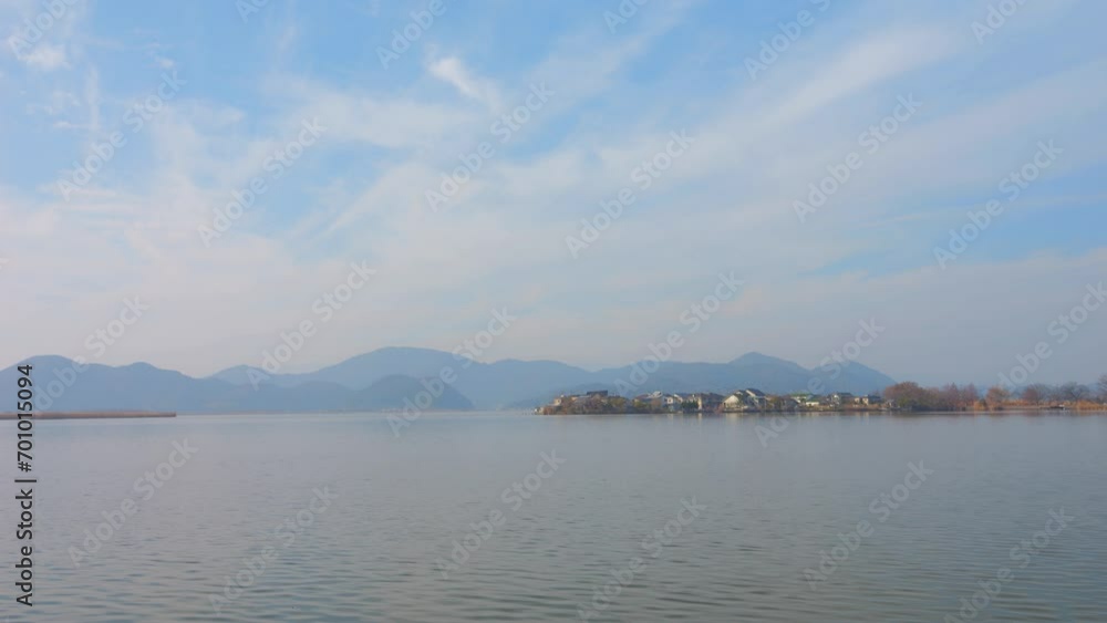 Lake scenery with cold winter atmosphere Lake scenery with cold winter atmosphere