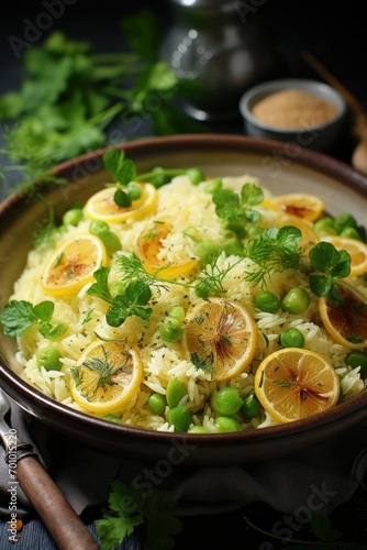 fluffy yellow pilaf rice © vimp
