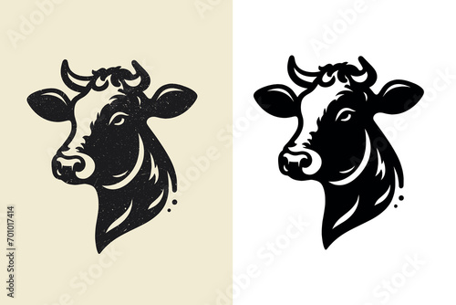 Cow head. beautiful modern simple logo