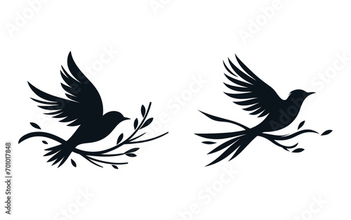 Set of birds  vector silhouette