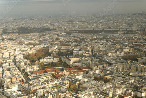 Aerial view of the city of Paris. One of the most visited capitals in the world.