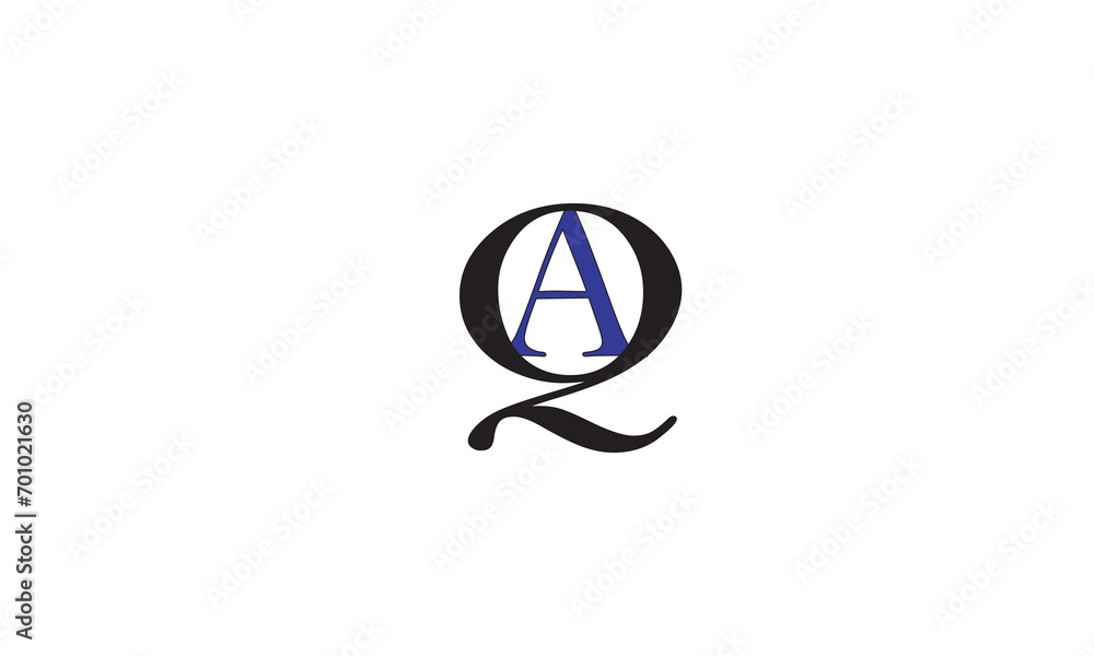 AQ, QA , A , Q , Abstract Letters Logo Monogram AQ, QA , A , Q , Abstract Letters Logo Monogram