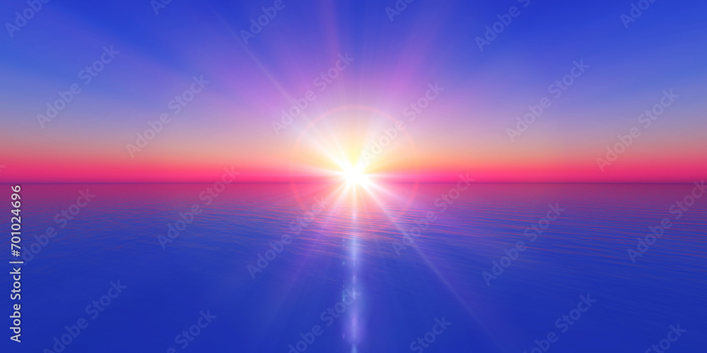 Obraz premium sunset horizon at sea illustration