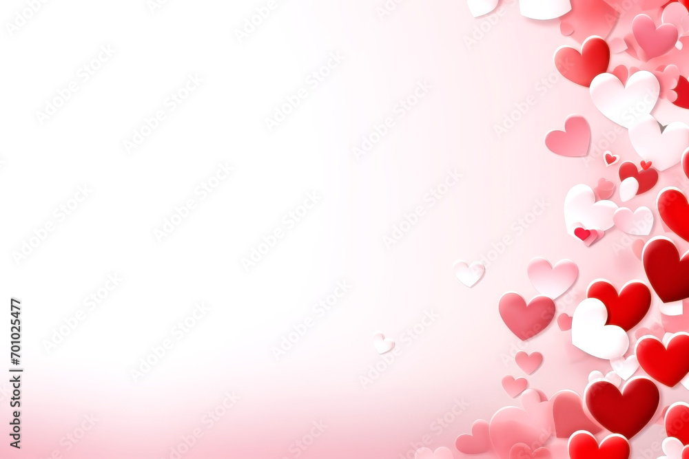 BACKGROUND WITH RED AND PINK HEARTS