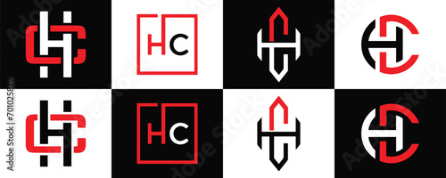 HC logo. H C design. White HC letter. HC, H C letter logo design. Initial letter HC linked circle uppercase monogram logo. H C letter logo vector design. HC letter logo design five style.
