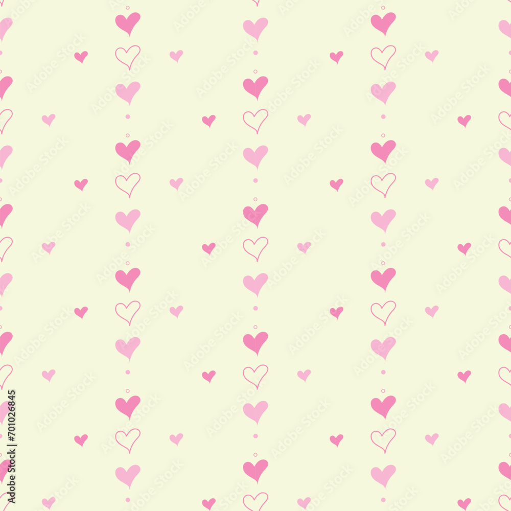 Web  Seamless pattern with pink hearts. Valentine's Day. Birthday, New Year . Christmas.